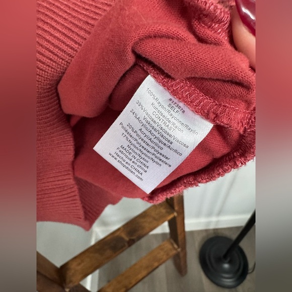 Womens Anthropologie Rust Textured Sleeve Sweater - Picture 9 of 9